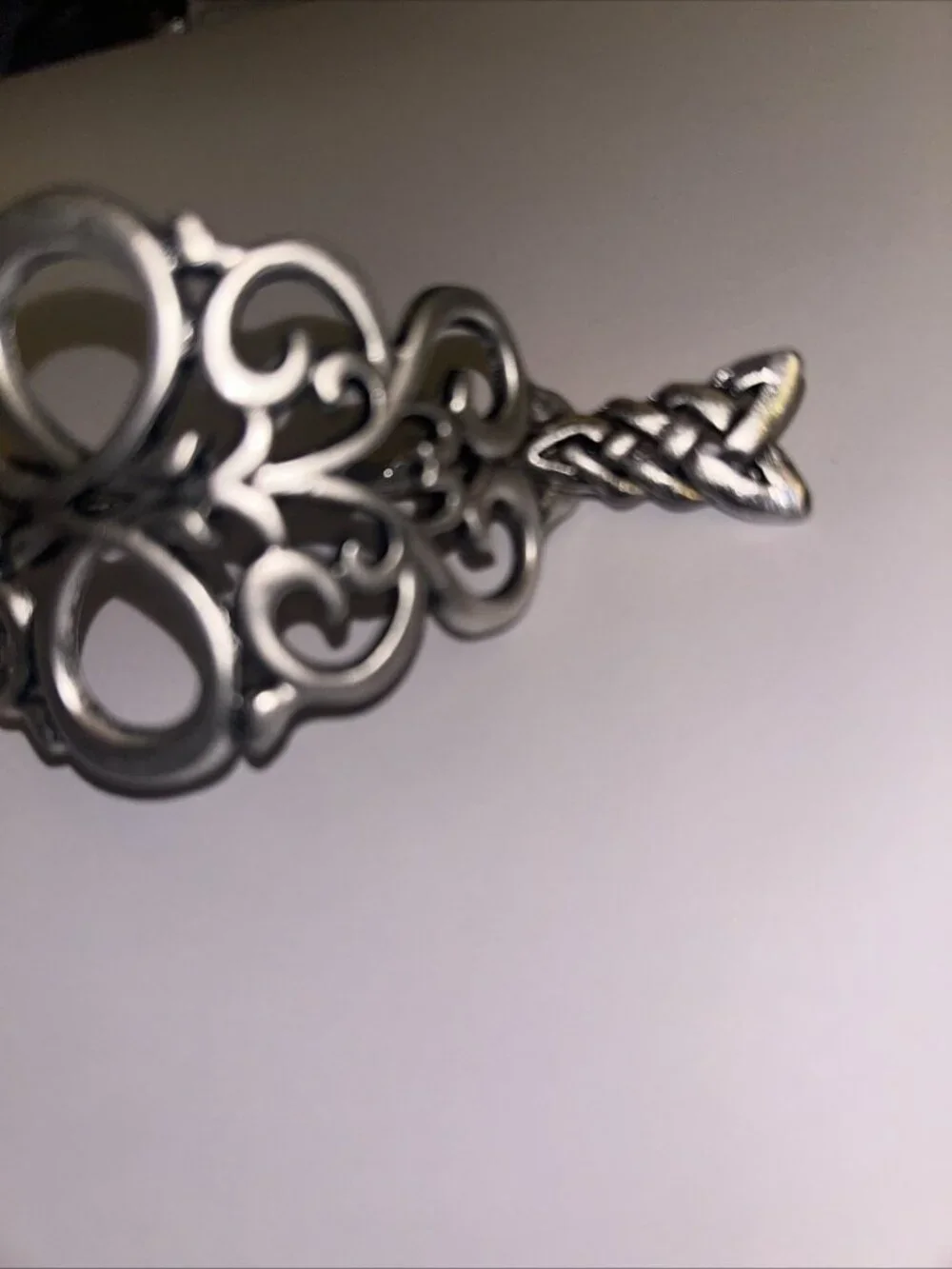 Celtic Hair Barrette Clip Antique Silver Zinc Alloy Celtic Medieval Design
